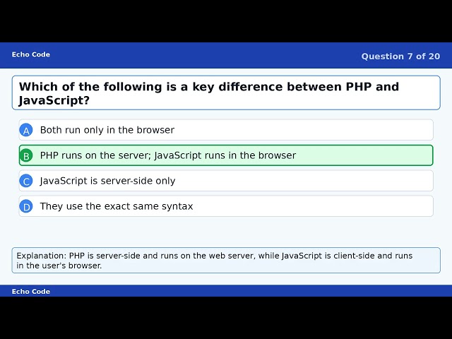 Web programing | php and scripting languages |Lesson 3 | quiz part 1