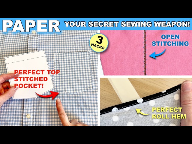 3 Different Sewing Hacks using one Trick - PAPER! Bookmark to Try