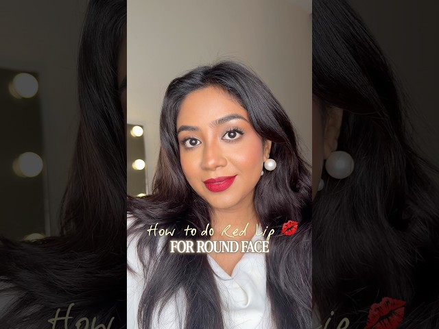 How to do RED LIP on Round Face 💋 #redlip #makeuptutorial #makeupartist