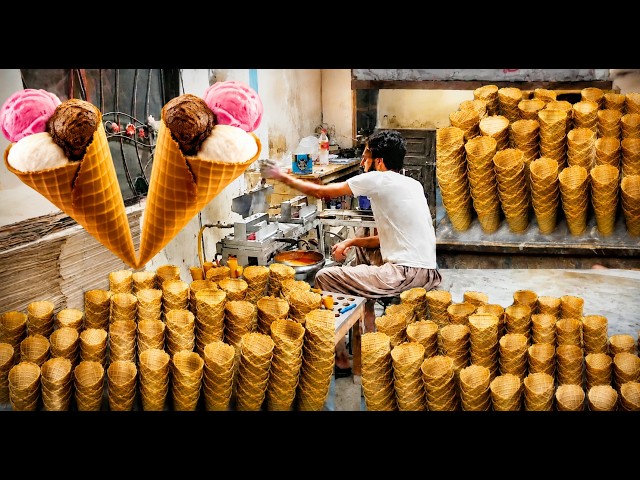 Ice Cream Cone Biscuit Manufacturing | Amazing Factory Process