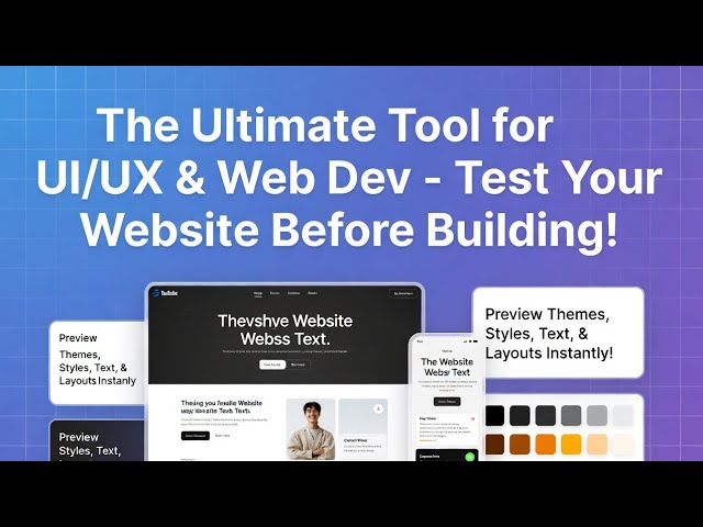 Website color and text style testing tool for designing and development 