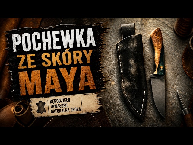 Pochewka ze skóry Maya na ręcznie robiony nóż bushcraftowy