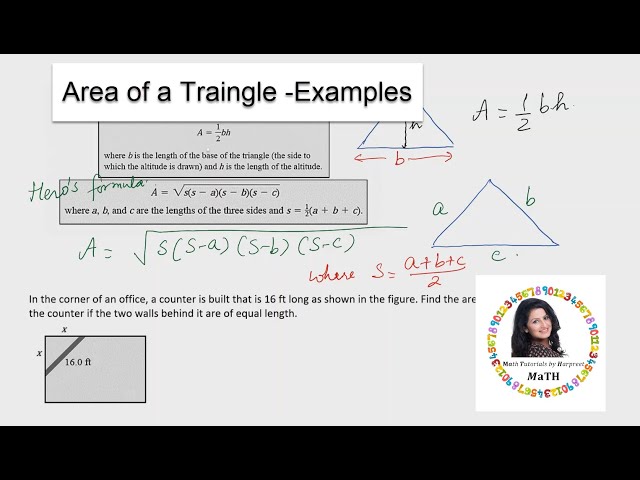 Area of a Triangle - Examples
