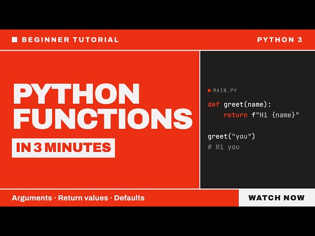 Python Functions Explained in 3 Minutes 🐍 | Beginner Tutorial