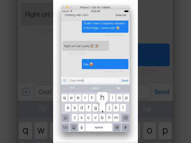 Cordova Native Keyboard Plugin, iOS demo