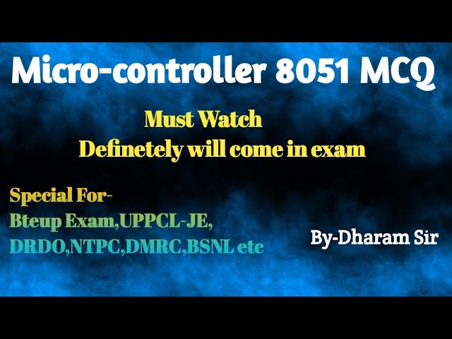 8051 MCQ//Microcontroller MCQ// UPPCL JE exam 2022//8051 Microcontroller mcq//bteup latest news