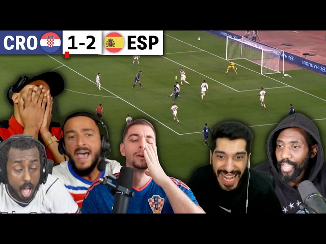 CROATIA FANS STUNNED 😧 , SPAIN FANS GO WILD After 87’ LATE MERINO WINNER! | MATCH REACTIONS