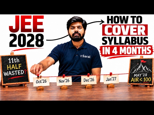JEE 2028 : FASTEST Way to Cover Syllabus in 4 Month | 11th WASTED to IIT Bombay CS Roadmap 🔥| eSaral