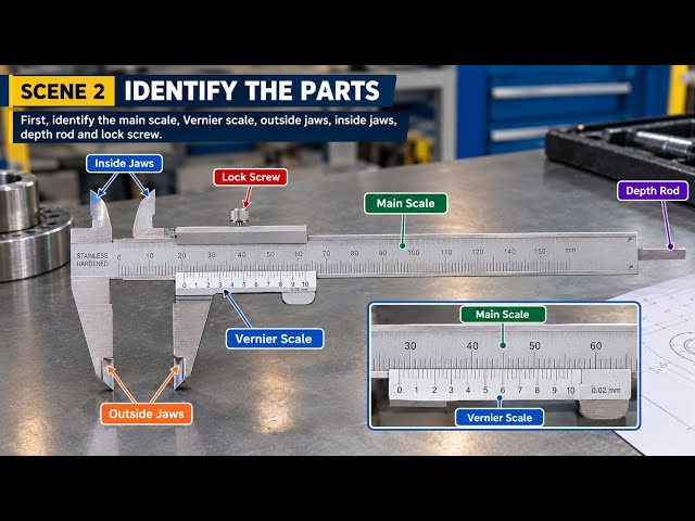 How to Use a Vernier Caliper | Complete Measurement Guide Step-by-Step #youtube #Mechanical #vernier