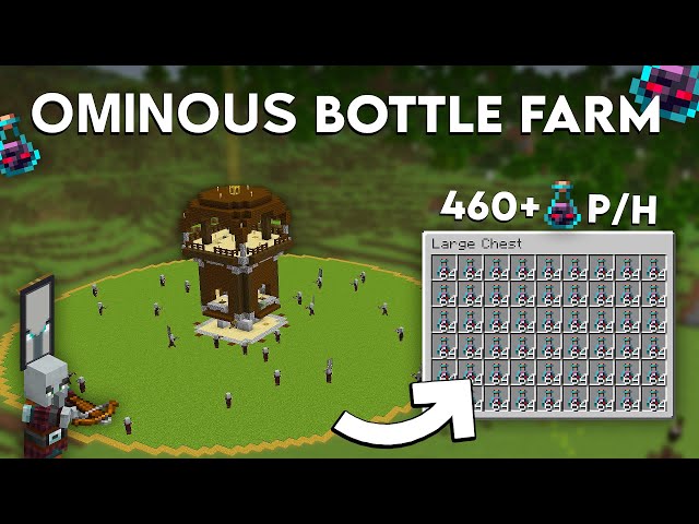 Easiest Ominous Bottle Farm Minecraft Java 26.3 (1.21+) | 460 Bottles/Hour!