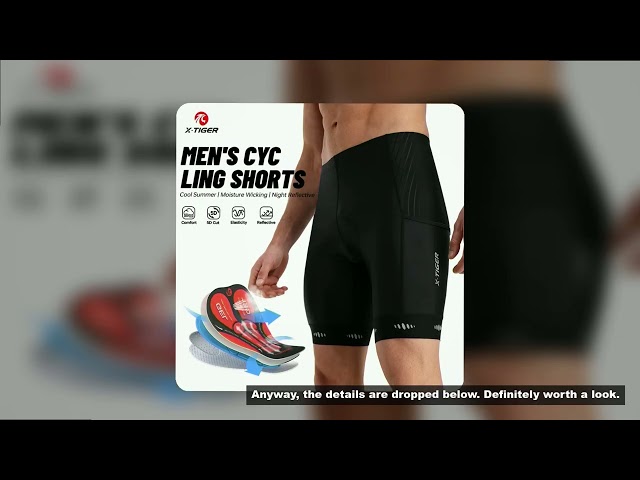 X-TIGER Men's Cycling Shorts Coolmax 5D Padded Bicycles Riding Pants Shockproof MTB Bike Shorts Biki