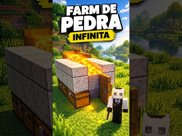 Como fazer uma farm de pedra no Minecraft  #minecraft #minecraftshorts #tutorial