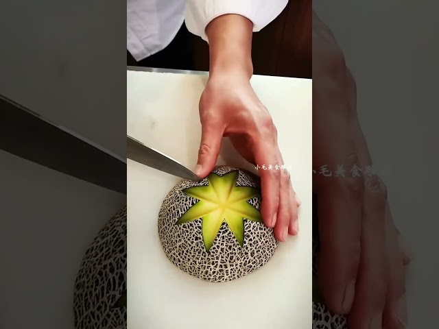 Unique Melon Flower Carving 🌸 | Beautiful Fruit Carving Design Tutorial#Kitchen Skills