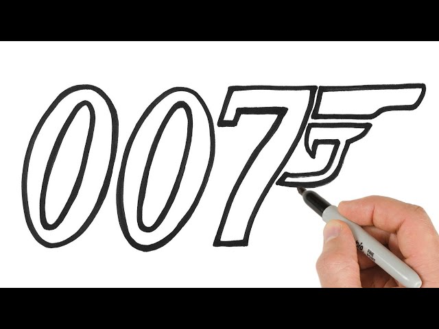 How to Draw 007 logo | James Bond Logo Drawing