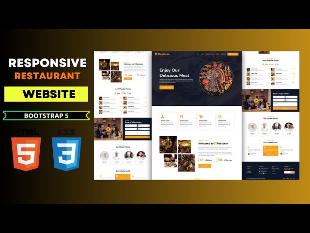 Modern Restaurant Website Part 3 – Sticky Navbar Tutorial with  Bootstrap 5 | Fully Responsive