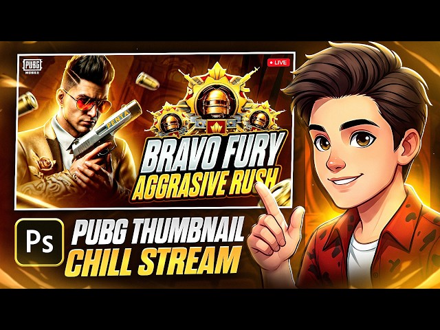 Make PUBG Thumbnail In Photoshop | Chill Stream | Part 1 | BOSS GFX