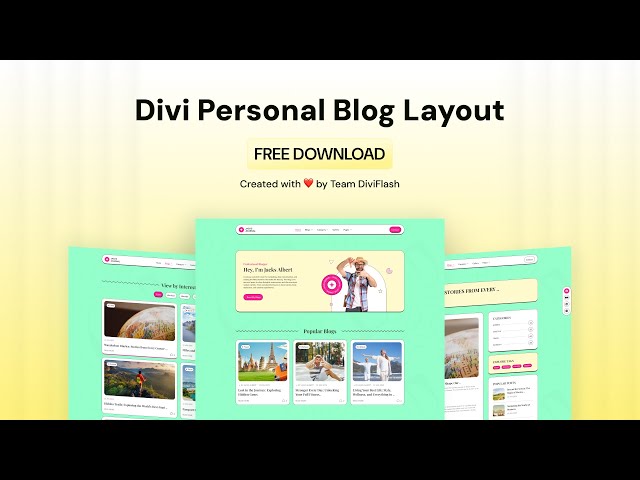 Divi Personal Blog Layout by DiviFlash [FREE DOWNLOAD]