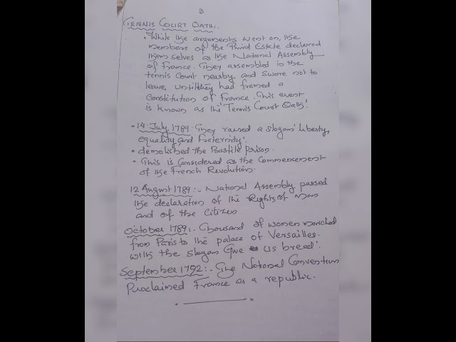 REVOLUTION THAT INFLUENCED THE WORLD -SSLC study notes I used to study to score full marks🙂#sslc 😃💗