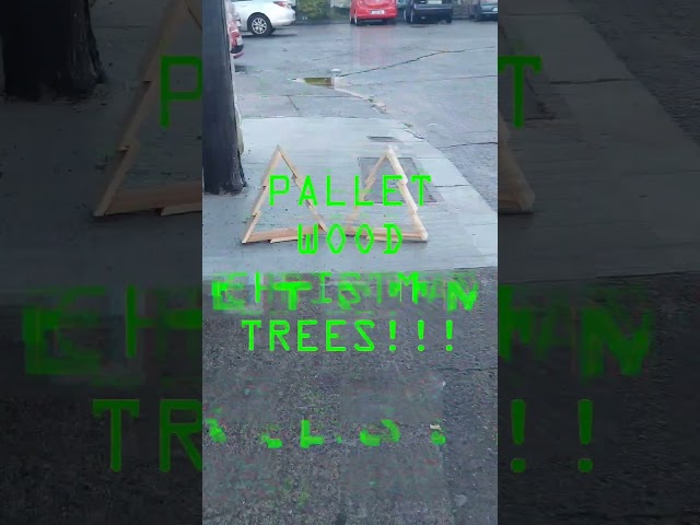 I'm making these pallet wood Christmas trees and they're available for purchase, DMif interested.