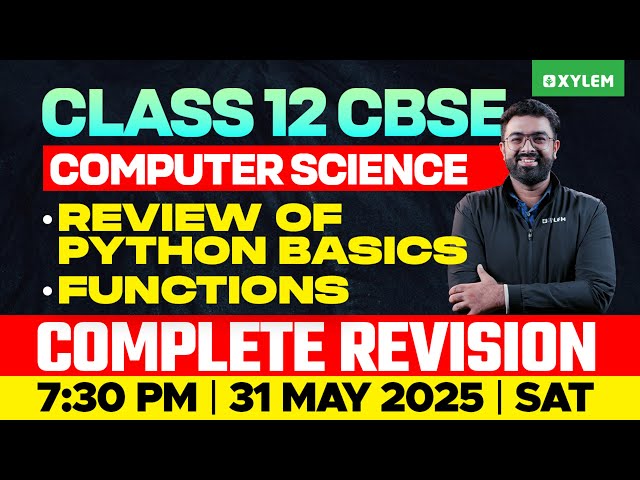 Plus Two CBSE Computer Science | Review Of Python Basics , Functions - Complete Revision