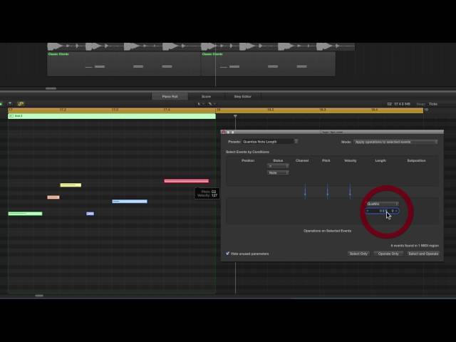 Logic Pro X tips 11 - Quantise note length