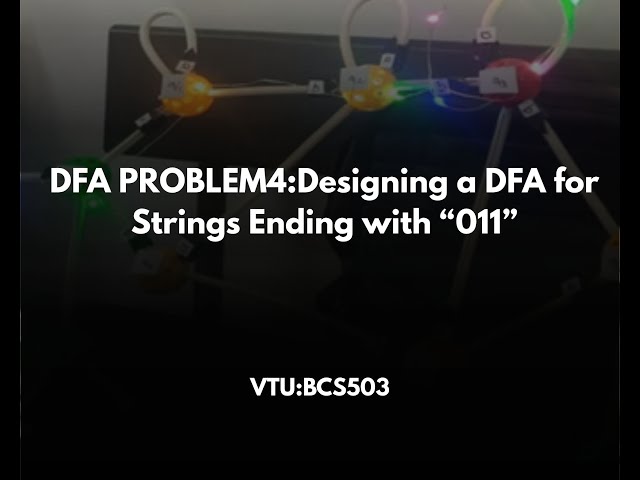 DFA PROBLEM4:Designing a DFA for Strings Ending with “011”