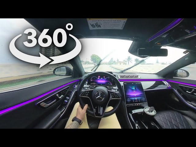 360 VR | POV Mercedes S-class 2023 - Driving in Miami