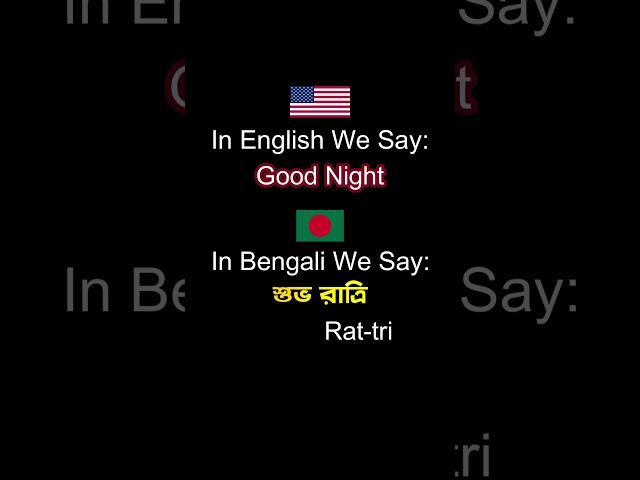 Learn How To Say Good Night in Bengali in 19 Seconds!
