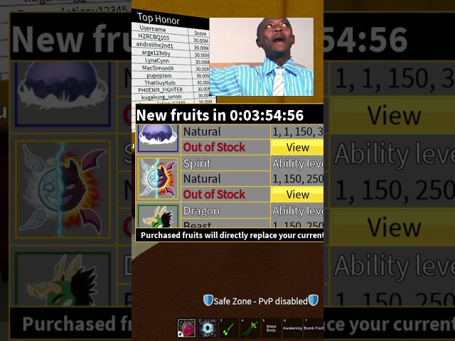 OMG..! DRAGON FRUIT IN STOCK BLOX FRUITS #bloxfruits #bloxfruitsupdate20 #roblox #shorts