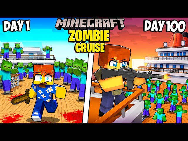 I Survived 100 Days on a ZOMBIE CRUISE in Minecraft!
