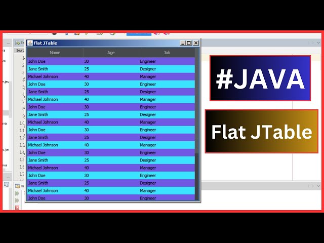 Java - How to Make a JTable Look Flat In Java NetBeans - Using FlatLaf Look and Feel