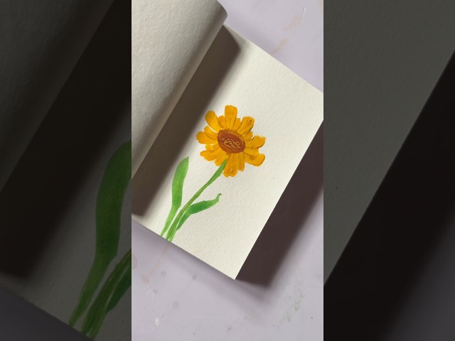 Flower drawing in simple ✨#shorts #watercolor 🌼