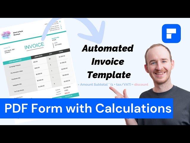 Fillable PDF forms with calculations | How to create automated invoice template