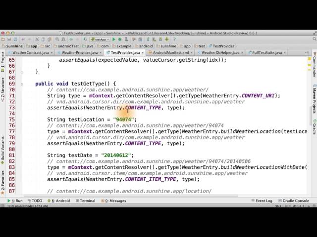Coding ContentProvider: getType() - Developing Android Apps
