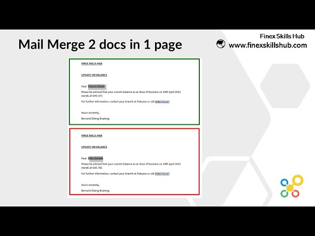 Mail Merge with two versions of your document on one page