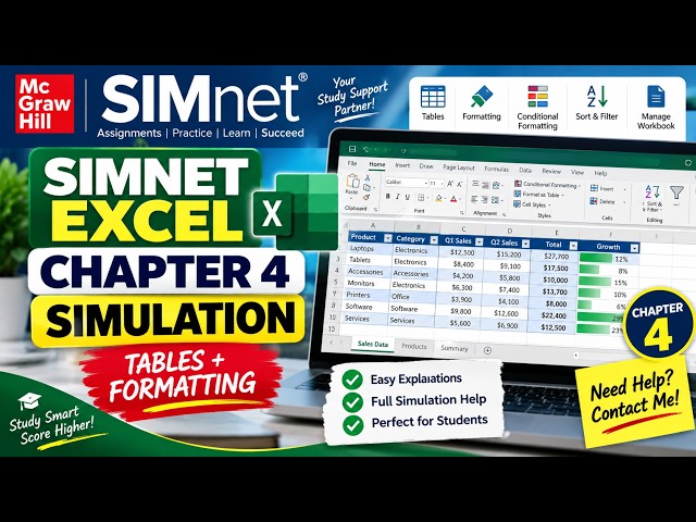 SIMnet Excel Chapter 4 Simulation | Step-by-Step Walkthrough & Help