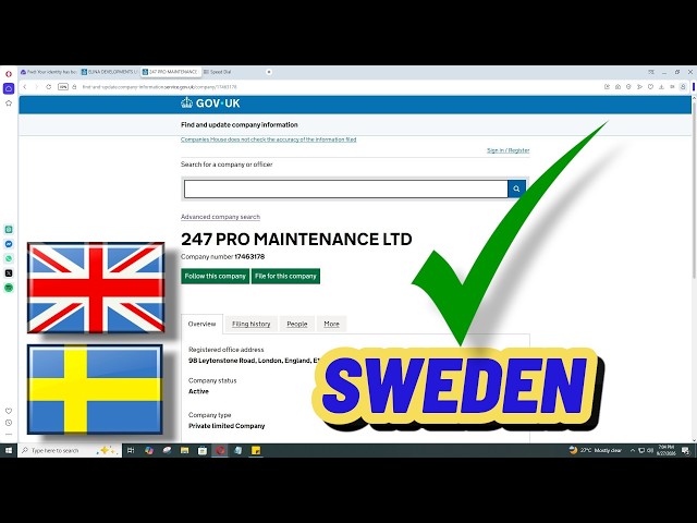 UK Limited Company Registration & Identity Verification from Sweden | Complete Formation Tutorial