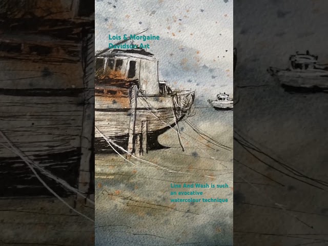 Line And Wash is an atmospheric technique #watercolorlandscape #painting #watercolorart #watercolor