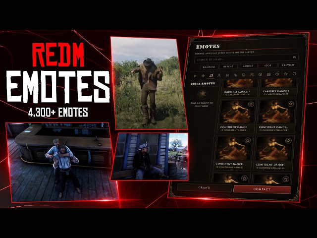 RedM Emotes | 4,300+ Emotes, 3D Gizmo Placement & Live Preview | RedM Script Showcase