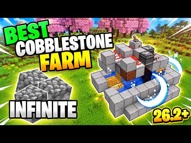 How to Build a SUPER Simple Cobblestone Farm in Minecraft Java 26.2+!