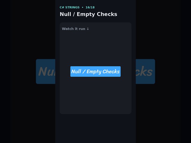 Null/Empty Checks - Never Miss a Null String Again! ⚠️ #shorts