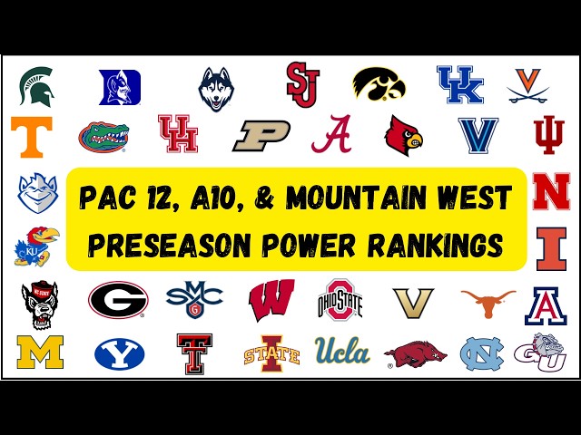 Pac 12, A10, & Mountain West Preseason Power Rankings