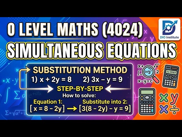 Simultaneous Equations | Substitution | O levels Maths (4024)