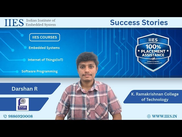 Best Embedded System Course in Bangalore with Placement | Darshan R’s Journey