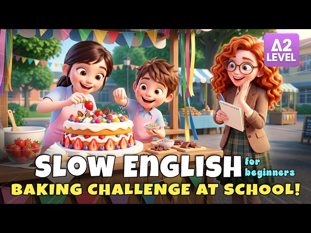 Leo and Maya Join a Baking Challenge at School! | Slow English Listening Story (A2)