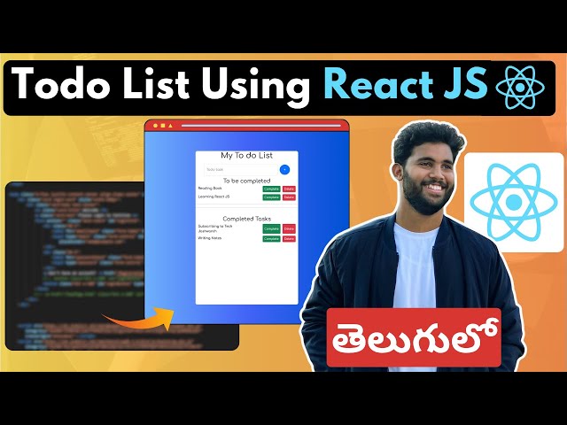 React Todo List App in Telugu 🧠 | Add ✅ Complete ✅ Delete ✅