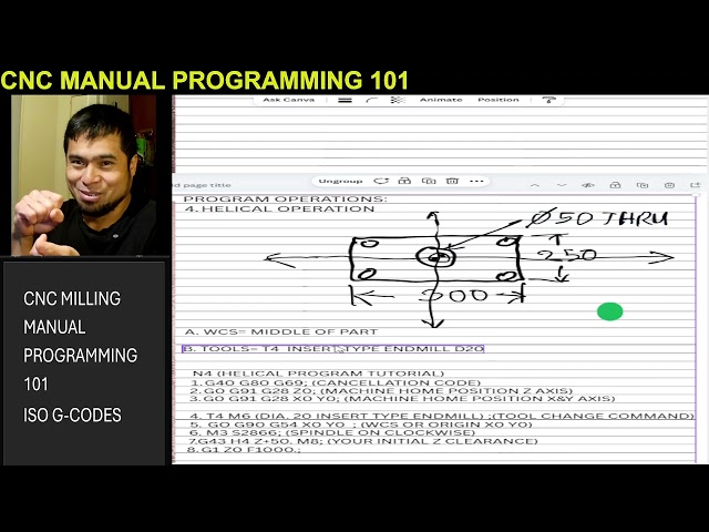 EPISODE 4: HELICAL INTERPOLATION G3 & G2 EXPLANATION-CNC Milling Manual Programming 101-ISO G CODES