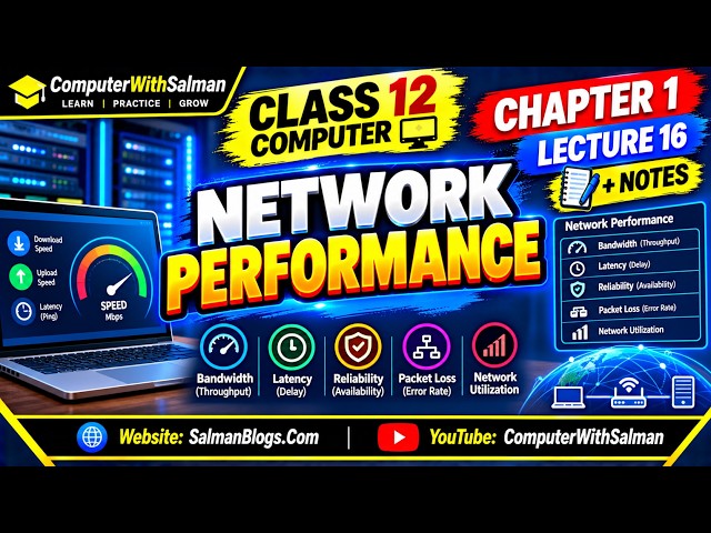 Class 12 Computer Chapter 1 | Network Performance | Lecture 16 + Notes