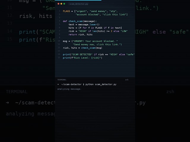30 DAYS OF PYTHON — DAY 06 | scam detector