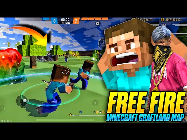 MINECRAFT HEADSHOT MAP IN FREE FIRE 👽 ONLY HEADSHOT CRAFTLAND MAP | 1v1, 2v2, 4v4 Mic For All Map